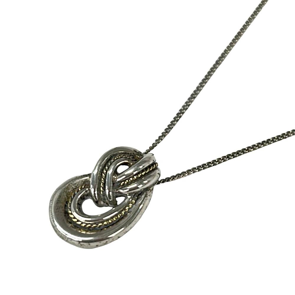 Tiffany & Co. Twisted Knot Rope Necklace Silver 18K Yellow Gold